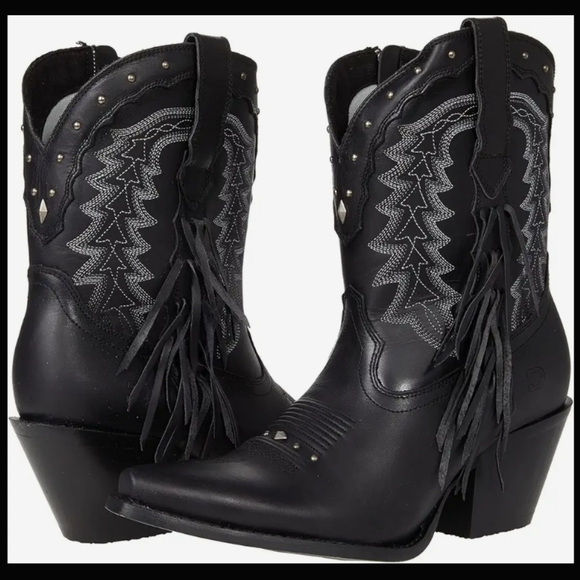 Durango Shoes - Durango Crush black onyx embroidered stones cowgirl Boots with tassle 9.5